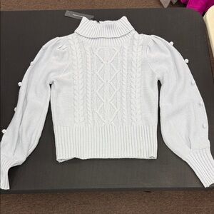 BCBGMaxAzria 2UX5P46-ICE  Cowl Neck Sweater - Soft Blue  NWT